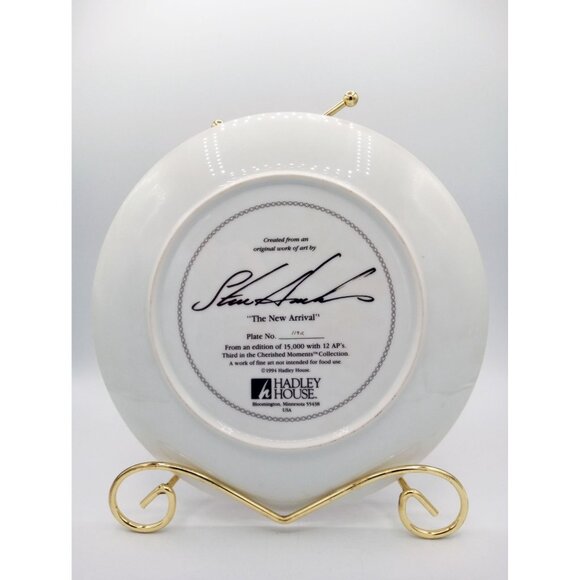 Steve Hanks "The New Arrival" Collector Plate 1994 Hadley House Limited Edition - Picture 9 of 14